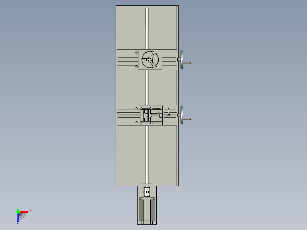 可调整铣床加工平台俯视图