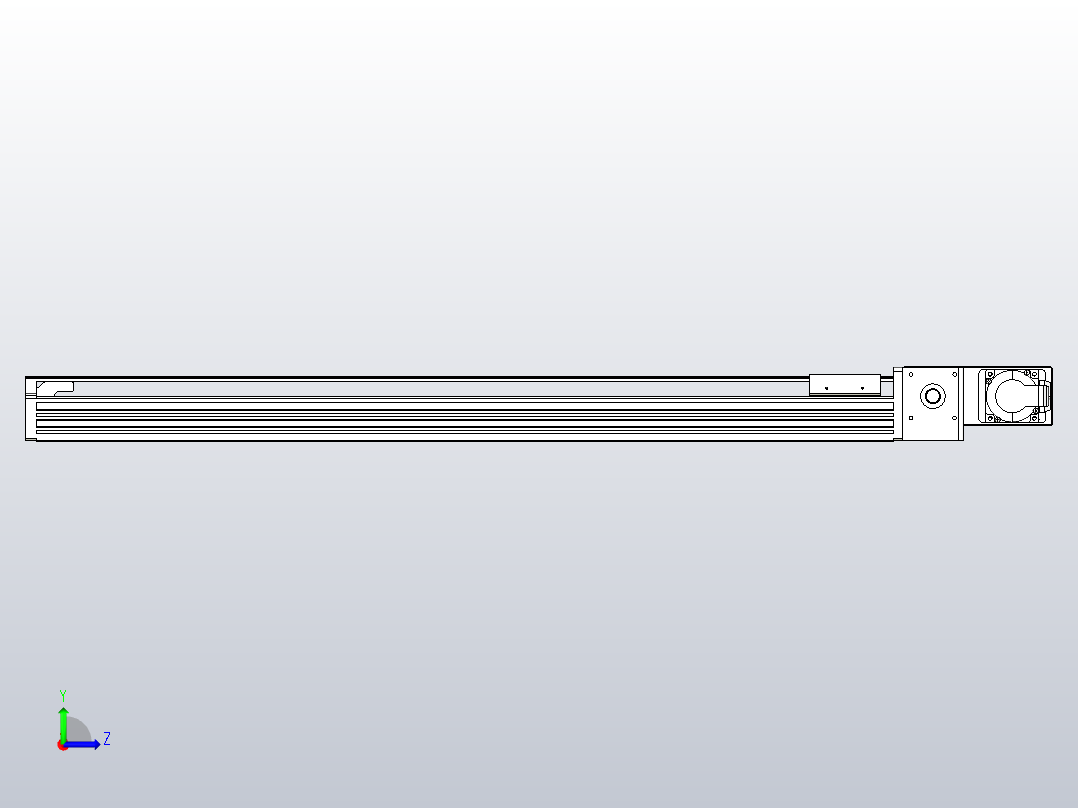 皮带直线轴半封闭可选导轨TPA-HNB-85S-90-L800-MR-C-P20-N3左视图