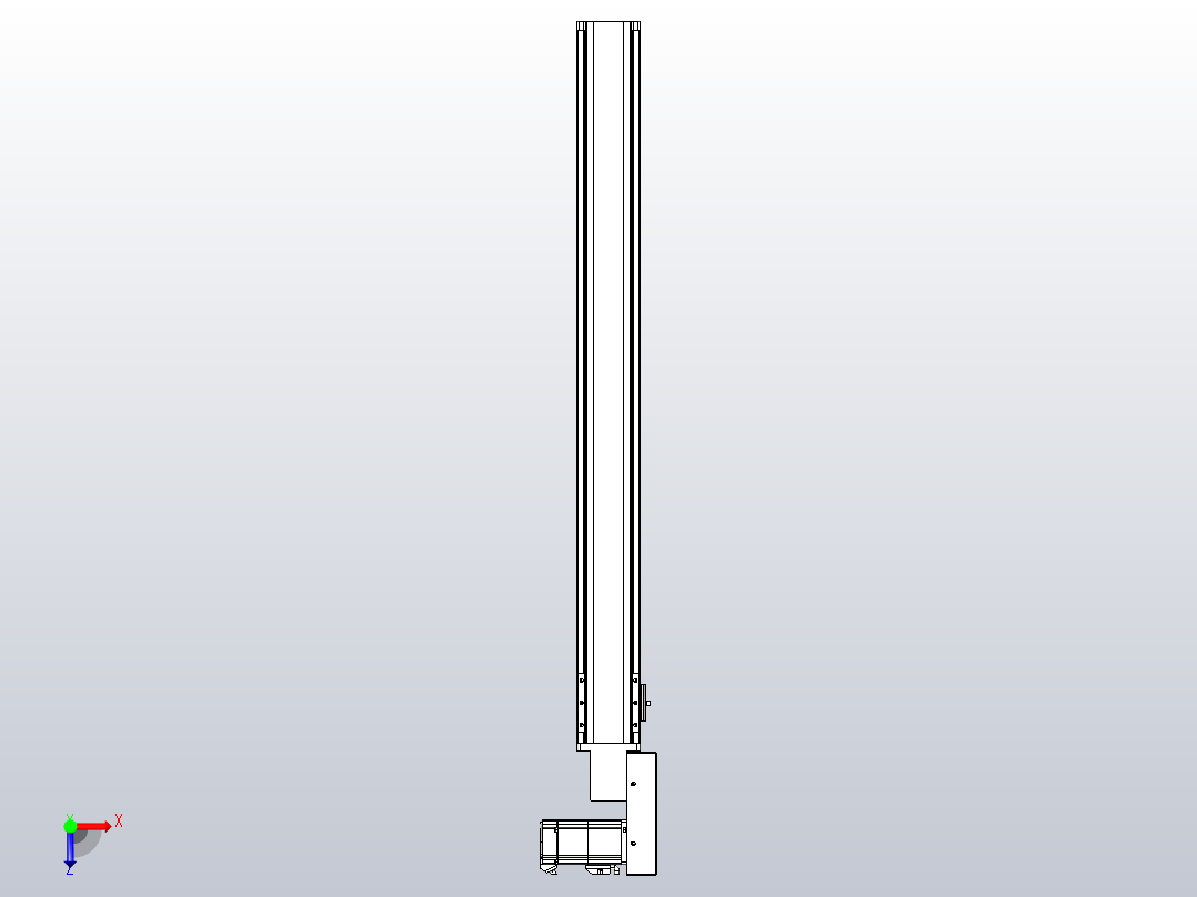 皮带直线轴半封闭可选导轨TPA-HNB-85S-90-L800-MR-C-P20-N3俯视图
