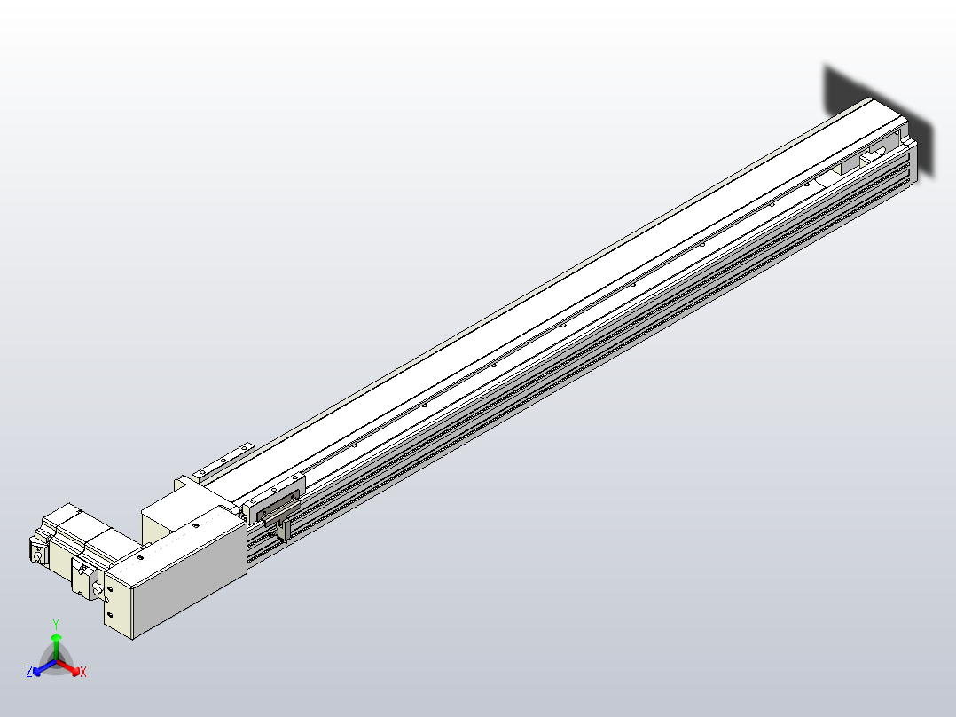 皮带直线轴半封闭可选导轨TPA-HNB-85S-90-L800-MR-C-P20-N3正等轴测图