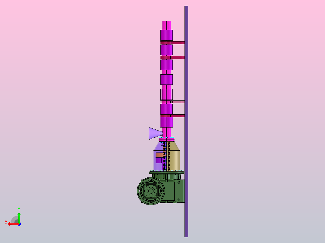 挤出机样机后视图