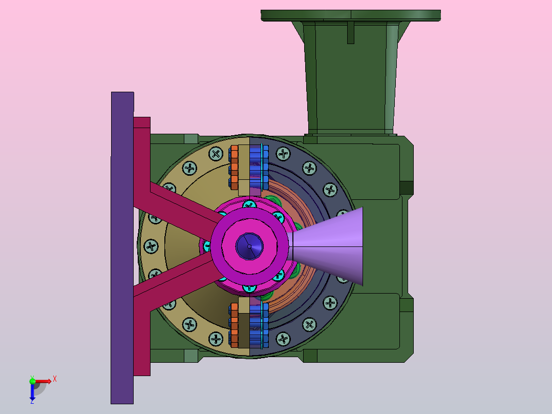 挤出机样机俯视图