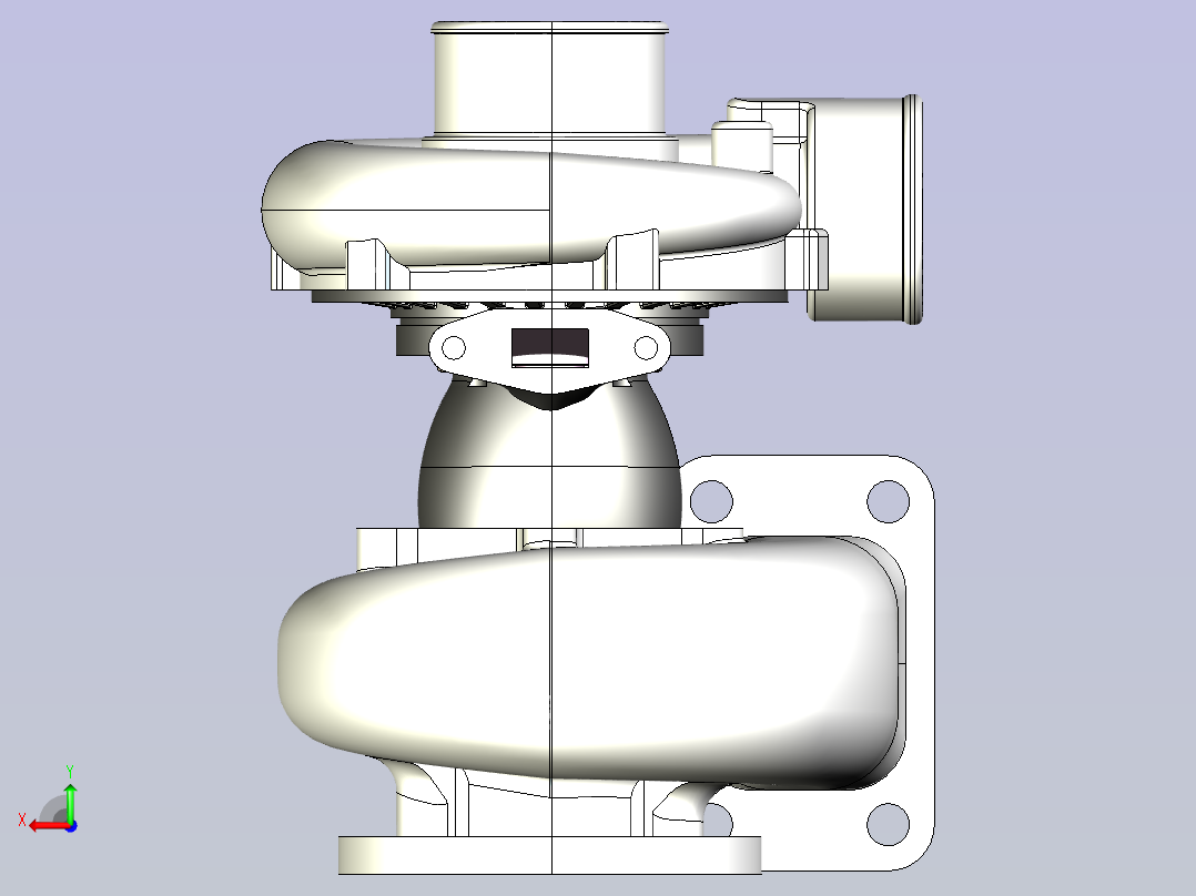 汪克尔转子发动机3D图纸三维模型后视图