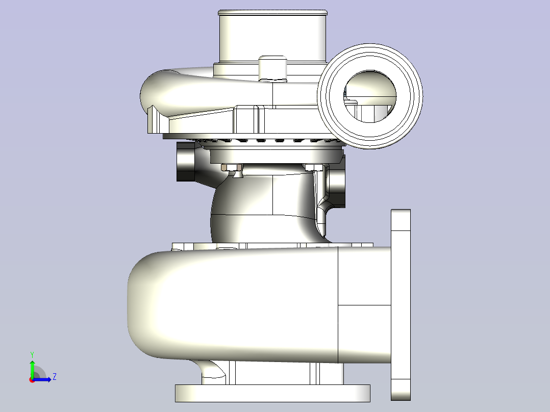 汪克尔转子发动机3D图纸三维模型左视图