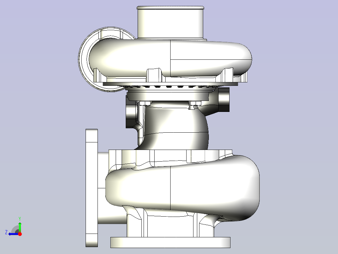 汪克尔转子发动机3D图纸三维模型右视图