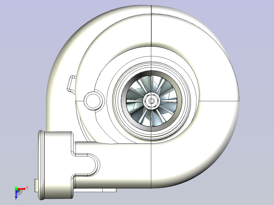汪克尔转子发动机3D图纸三维模型俯视图