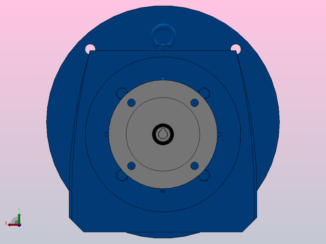 RF77ZP斜齿轮减速机RF77-10.88-M1-P63-Φ300后视图