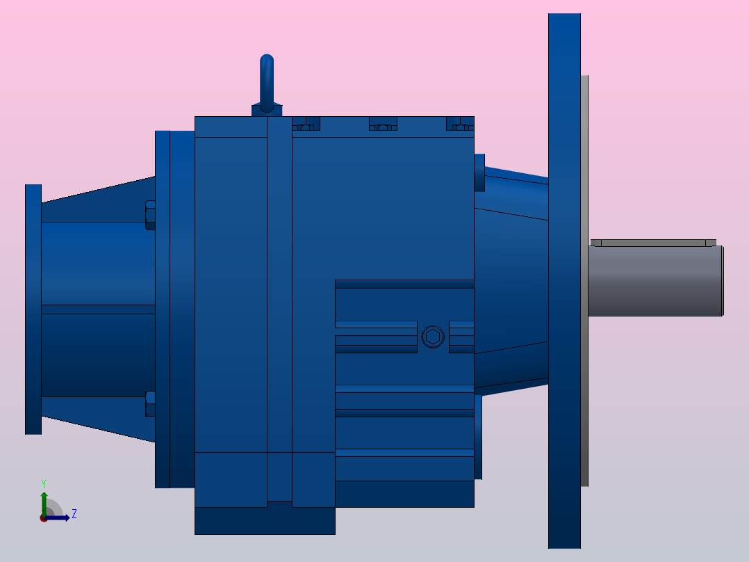 RF77ZP斜齿轮减速机RF77-10.88-M1-P63-Φ300左视图