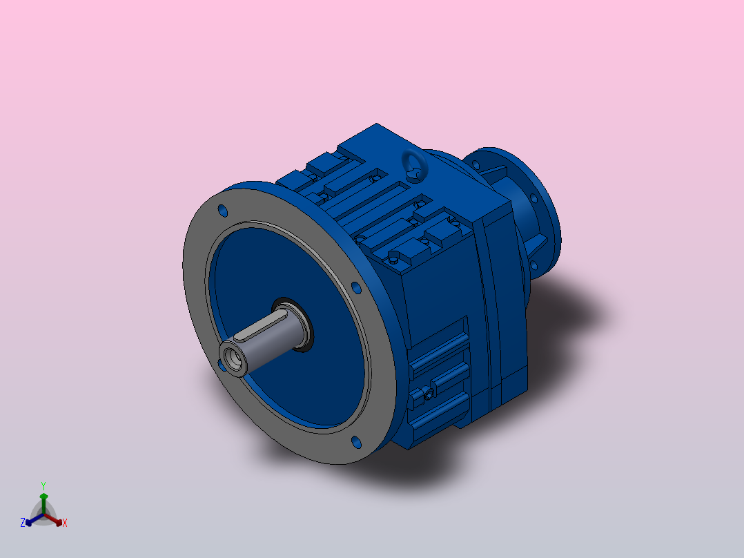 RF77ZP斜齿轮减速机RF77-10.88-M1-P63-Φ300正等轴测图