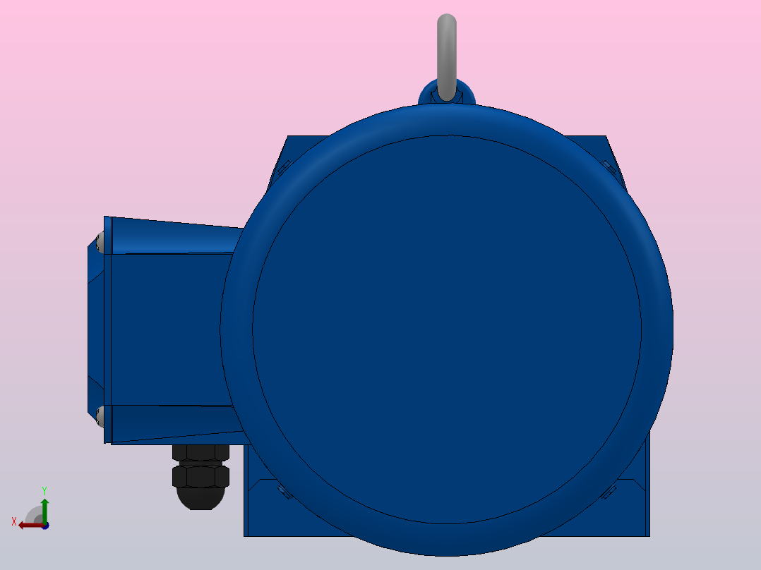 R67底脚轴伸式安装斜齿轮减速机R67-YVB4-4P-112M-M1-0°后视图