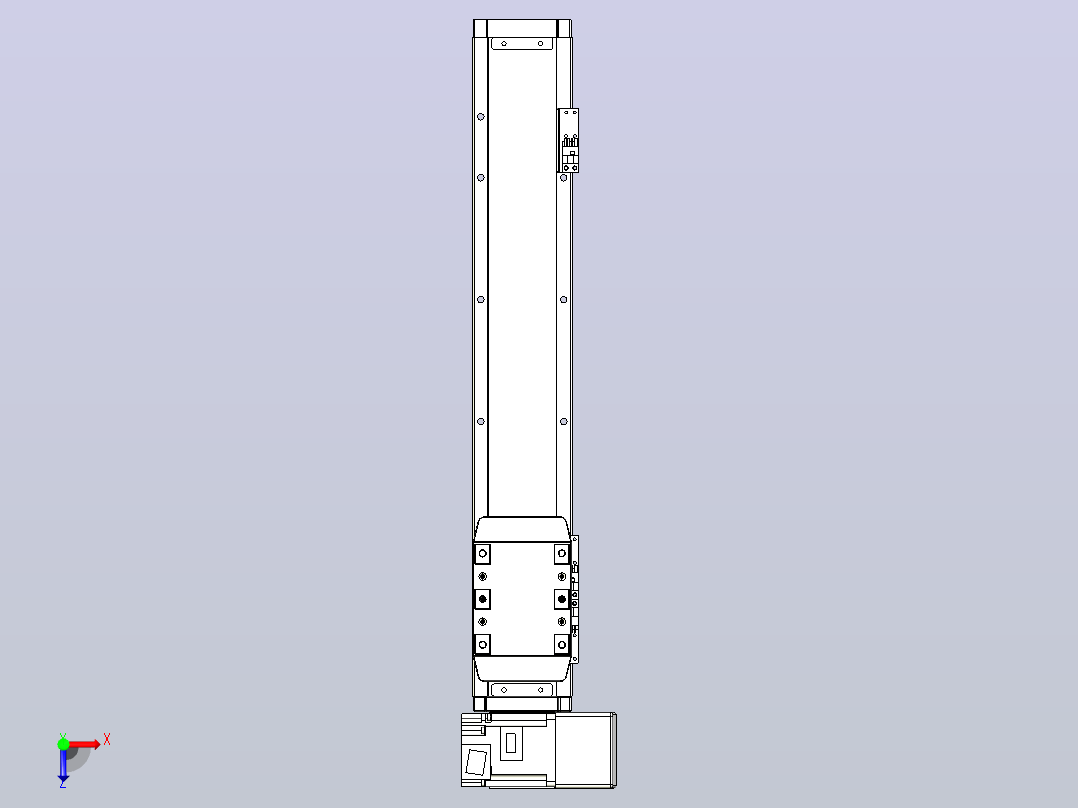 机器人皮带驱动直线轴TPA-GCB-80-P60-L350-RU-M20-N3俯视图