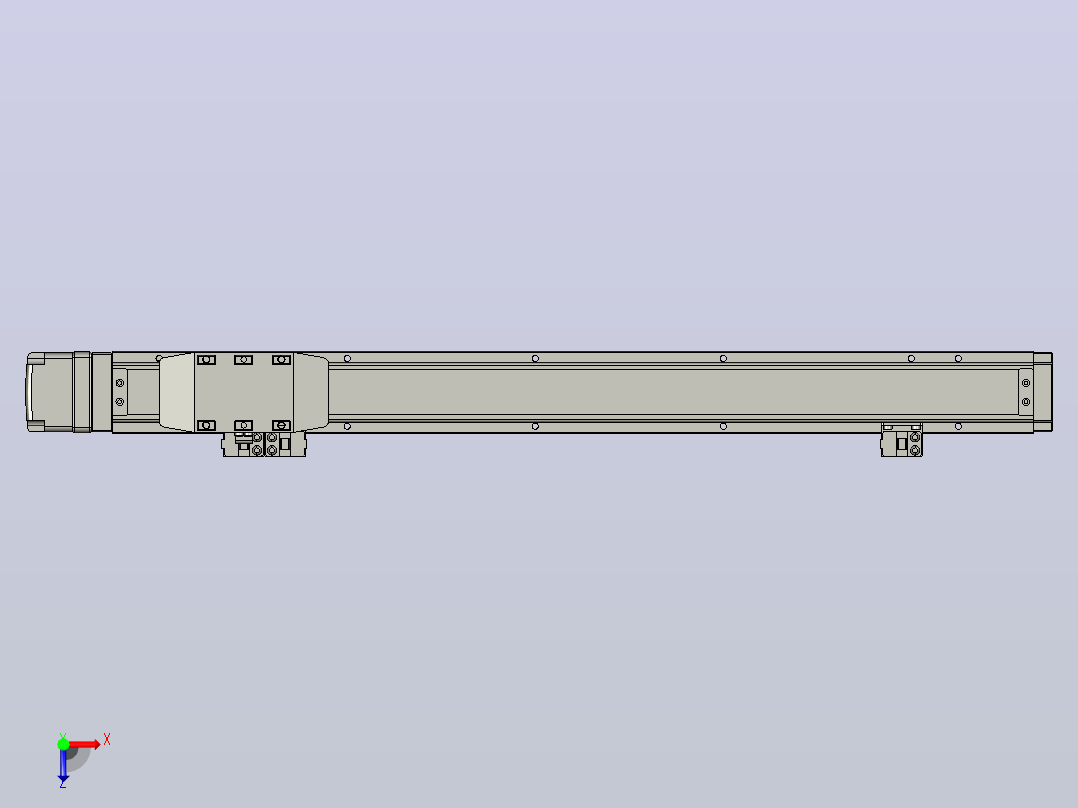 GTH4-L#-350-BM-M05-C3 GTH4内嵌式螺杆滑台 电机后折 TOYO模组俯视图