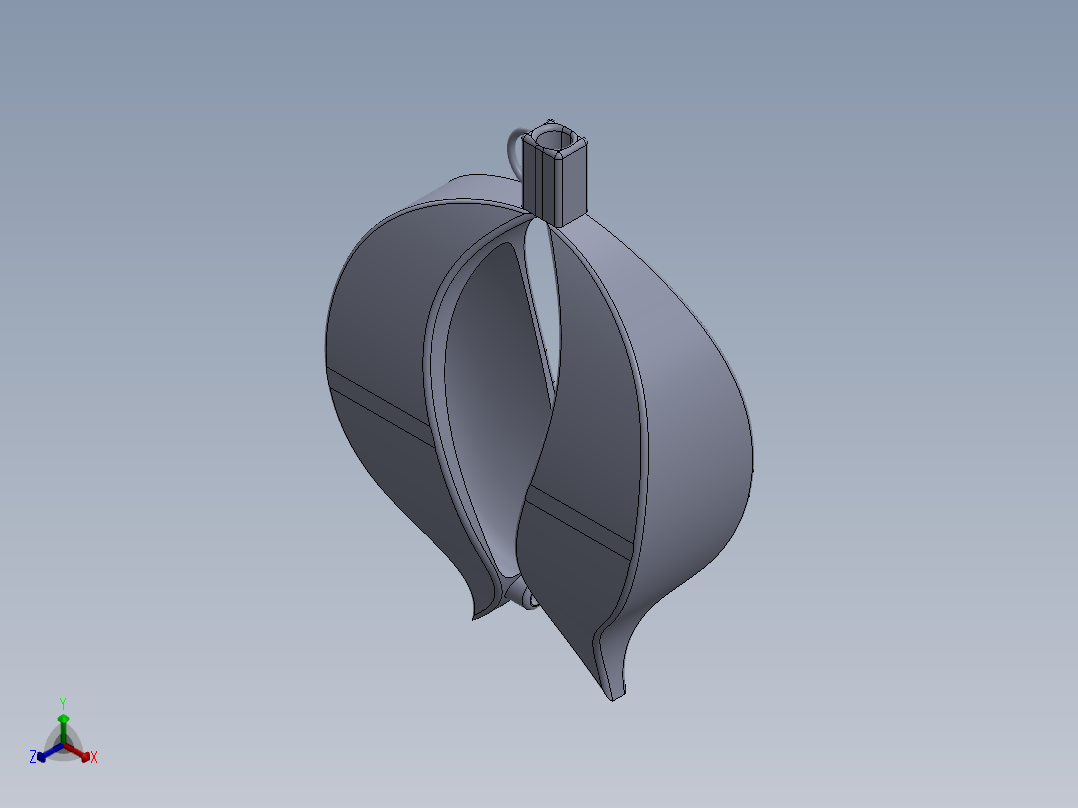 耳机缠绕器正等轴测图