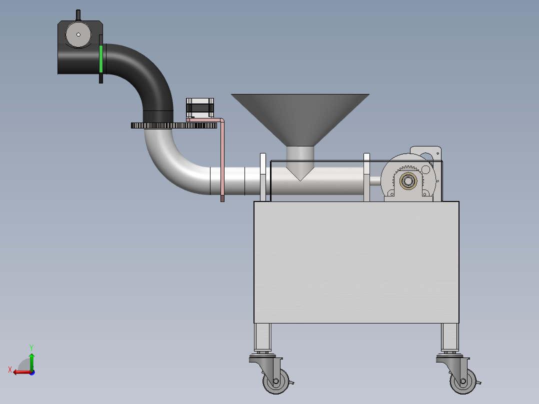 网球发球机设计后视图