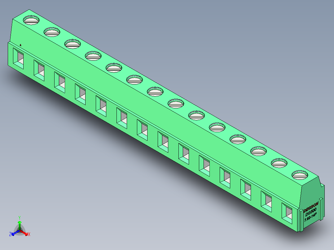 DEGSON DG500 系列 5.05.087.62mm 接线端子-DG500-7.62-14P-14-00AH主视图