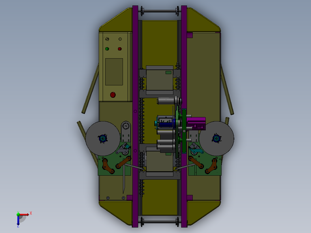 包装盒贴标机（国产）俯视图