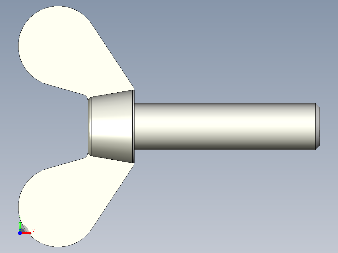带耳螺钉-DIN_316_Wing_screws_10x1.5x40-35.5-16.5_51_4.4_25_10.stp前视图