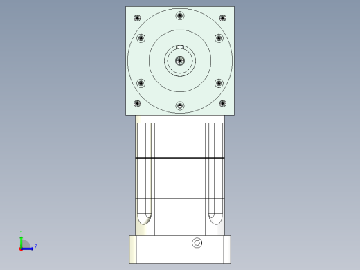 换向器PW140双轴 PGH115-L2 22-110-145-M8-8B.stp左视缩略图