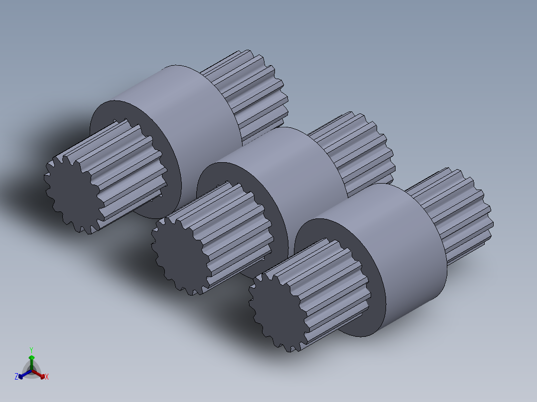 花键连接器正等轴测图