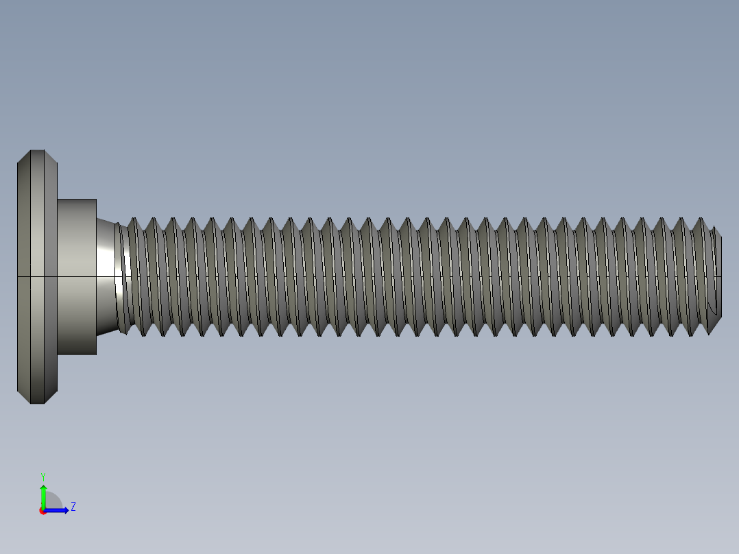 超薄型内六角螺钉-Ultra Low Profile Socket Head Screws 10-32 Thread Size in Long.STEP左视图