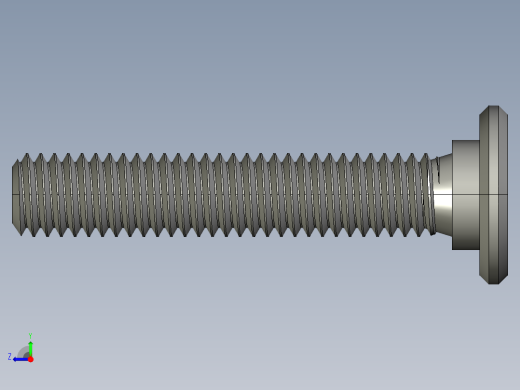 超薄型内六角螺钉-Ultra Low Profile Socket Head Screws 10-32 Thread Size in Long.STEP右视缩略图