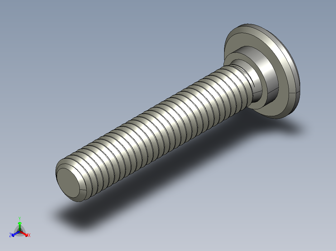 超薄型内六角螺钉-Ultra Low Profile Socket Head Screws 10-32 Thread Size in Long.STEP正等轴测图
