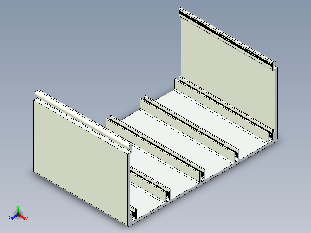 型材-KJN CABLE CONDUIT 80X160 KJN371040.STEP正等轴测图