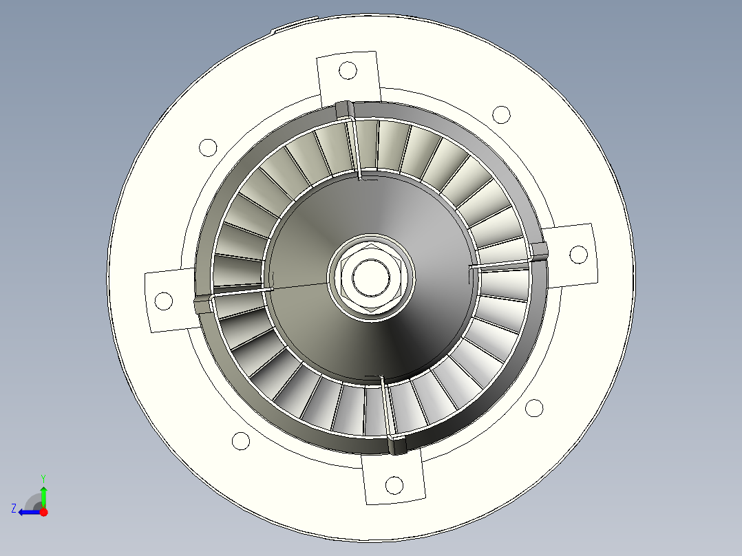 燃气涡轮喷气发动机 (MW54 TURBO-JET)---模型格式为 inventor右视图