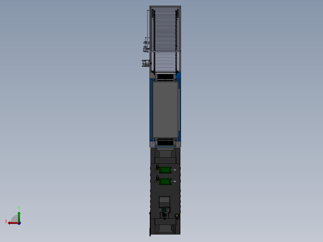 红枣清洗烘干机设计（含SW三维图+CAD图纸说明书）后视图