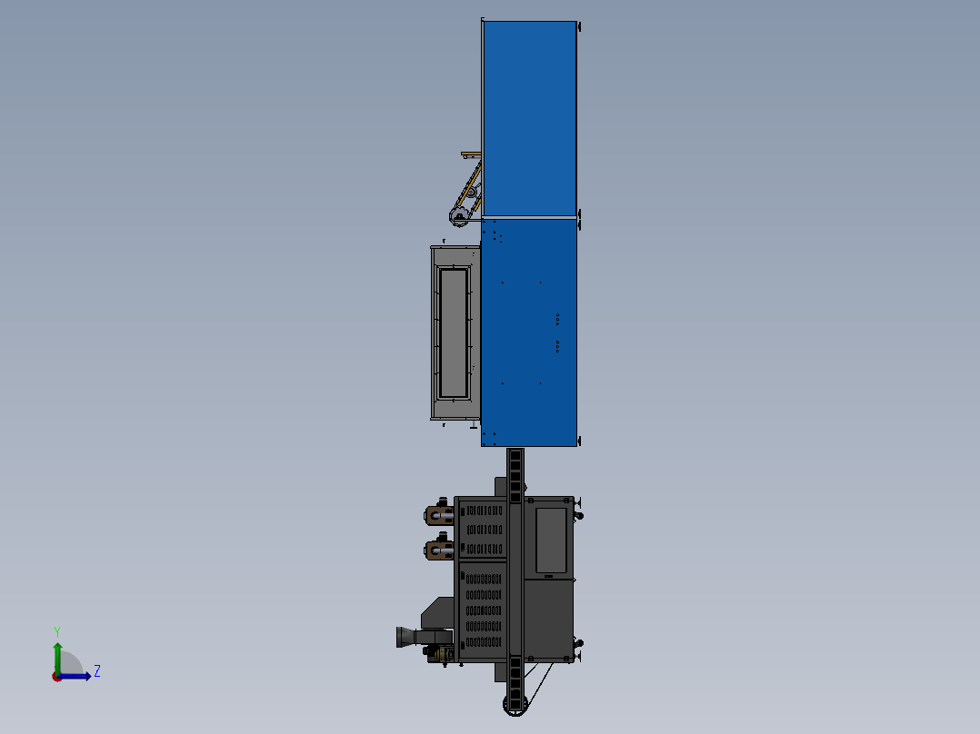红枣清洗烘干机设计（含SW三维图+CAD图纸说明书）左视图