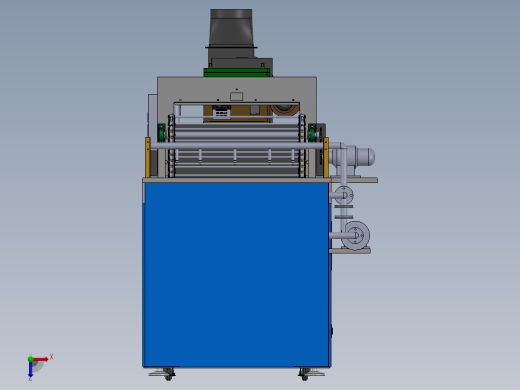 红枣清洗烘干机设计（含SW三维图+CAD图纸说明书）俯视缩略图