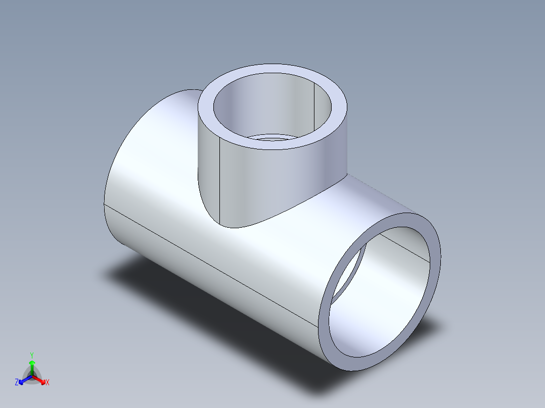 聚氯乙烯配件02-Sch80_ReducingTee_SxSxS_801-292_2.5in x 2in主视图