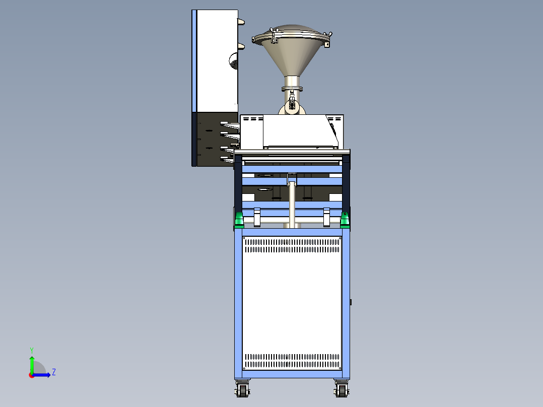 全自动旋转管式炉设计三维SW左视图