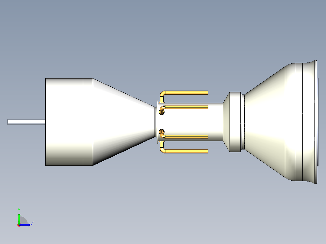 燃气轮机79---模型格式为 igs左视图