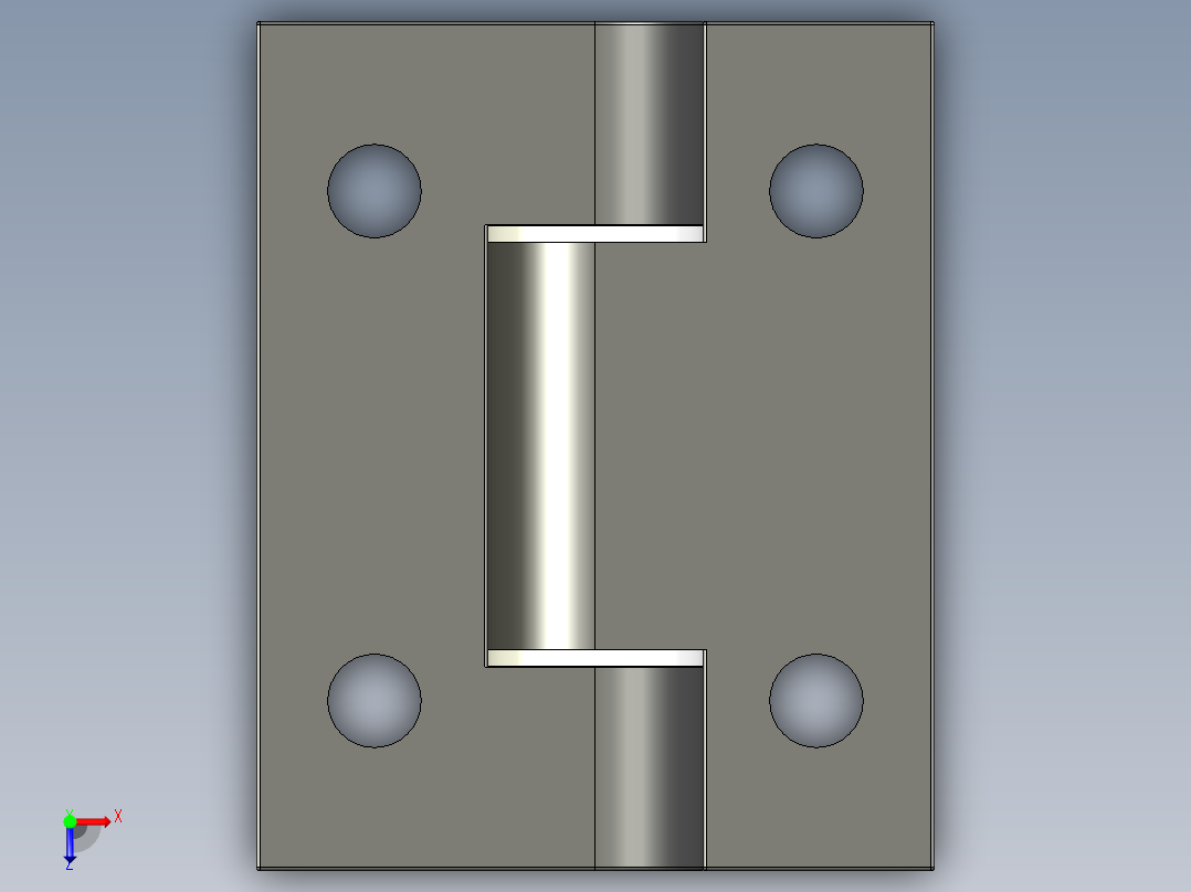 鋁合金蝶型鉸鏈(A)5570-3D多系列多零件图纸模型俯视图