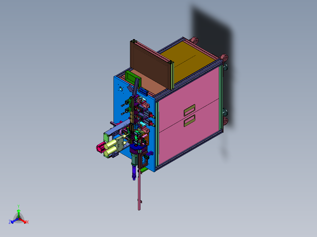 VGA串口接头打螺丝机正等轴测图