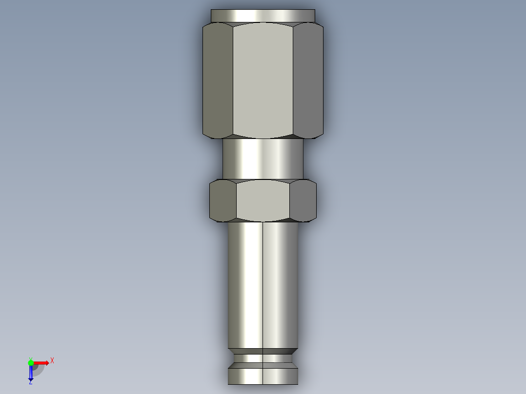 卡套式工业通用硬管接头6-4_trbu-s俯视图
