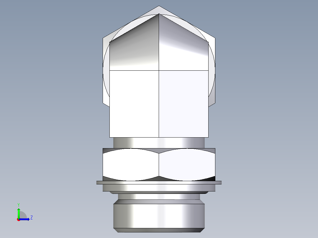 卡套式工业通用硬管接头EO_Adjustable_Locknut_elbow_WEE28ZLRCF左视图