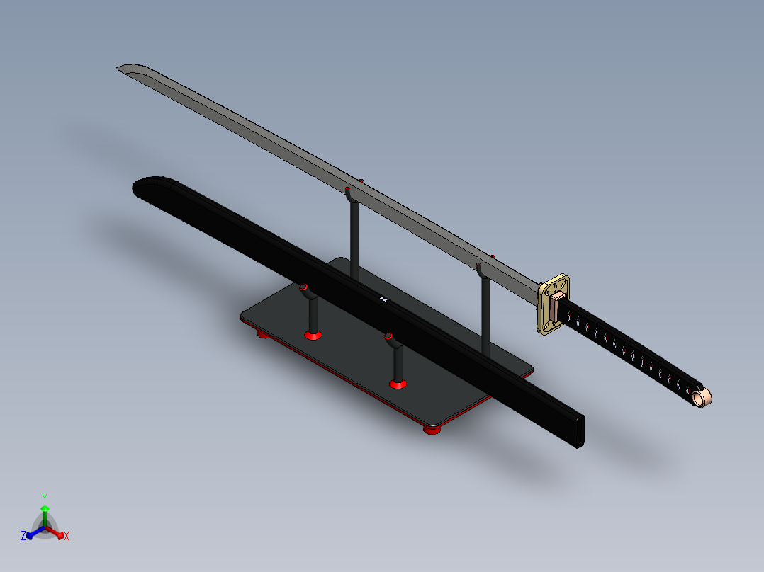 剑、宝剑(124)正等轴测图