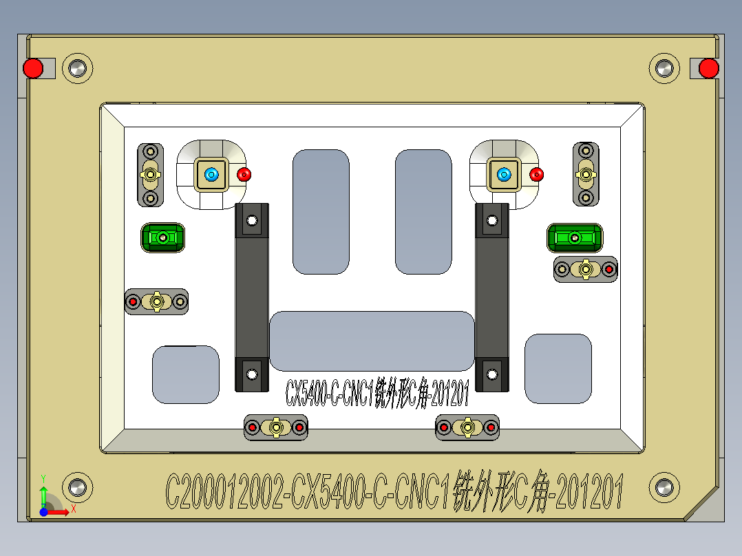 CX5400-C-笔记本CNC工装夹具三维模型CNC1铣外形C角-201201前视图