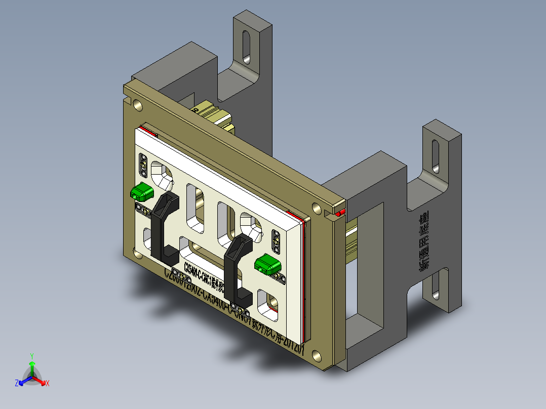 CX5400-C-笔记本CNC工装夹具三维模型CNC1铣外形C角-201201正等轴测图