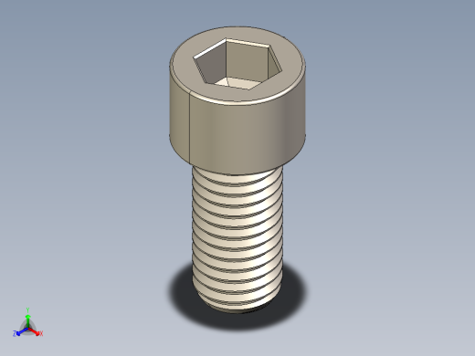 Screw_DIN_912_M12x25F_A2.STEP公制内六角螺钉