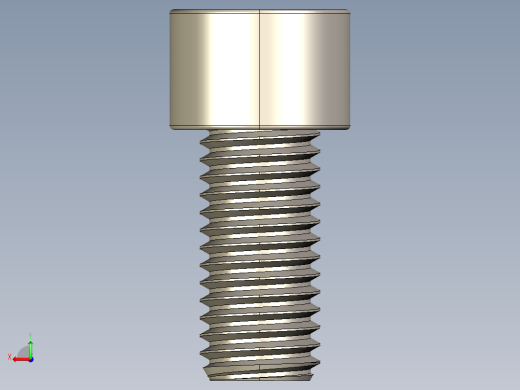 Screw_DIN_912_M12x25F_A2.STEP公制内六角螺钉后视缩略图