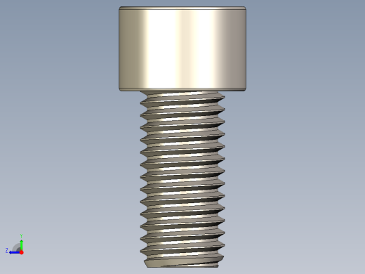 Screw_DIN_912_M12x25F_A2.STEP公制内六角螺钉右视缩略图