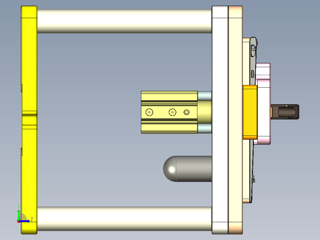 电脑外壳铣指纹孔落料+TP框治具左视图
