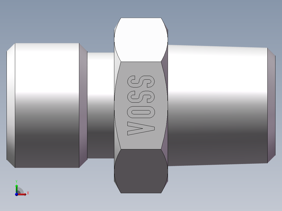 英制锥管螺纹直接头、1DT-14-04SP前视图