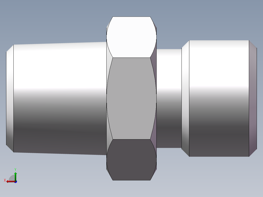 英制锥管螺纹直接头、1DT-14-04SP后视图