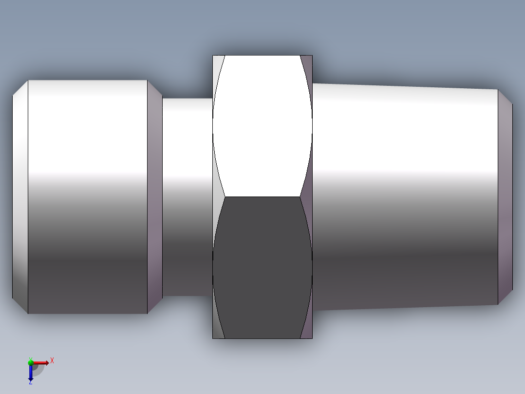 英制锥管螺纹直接头、1DT-14-04SP俯视图