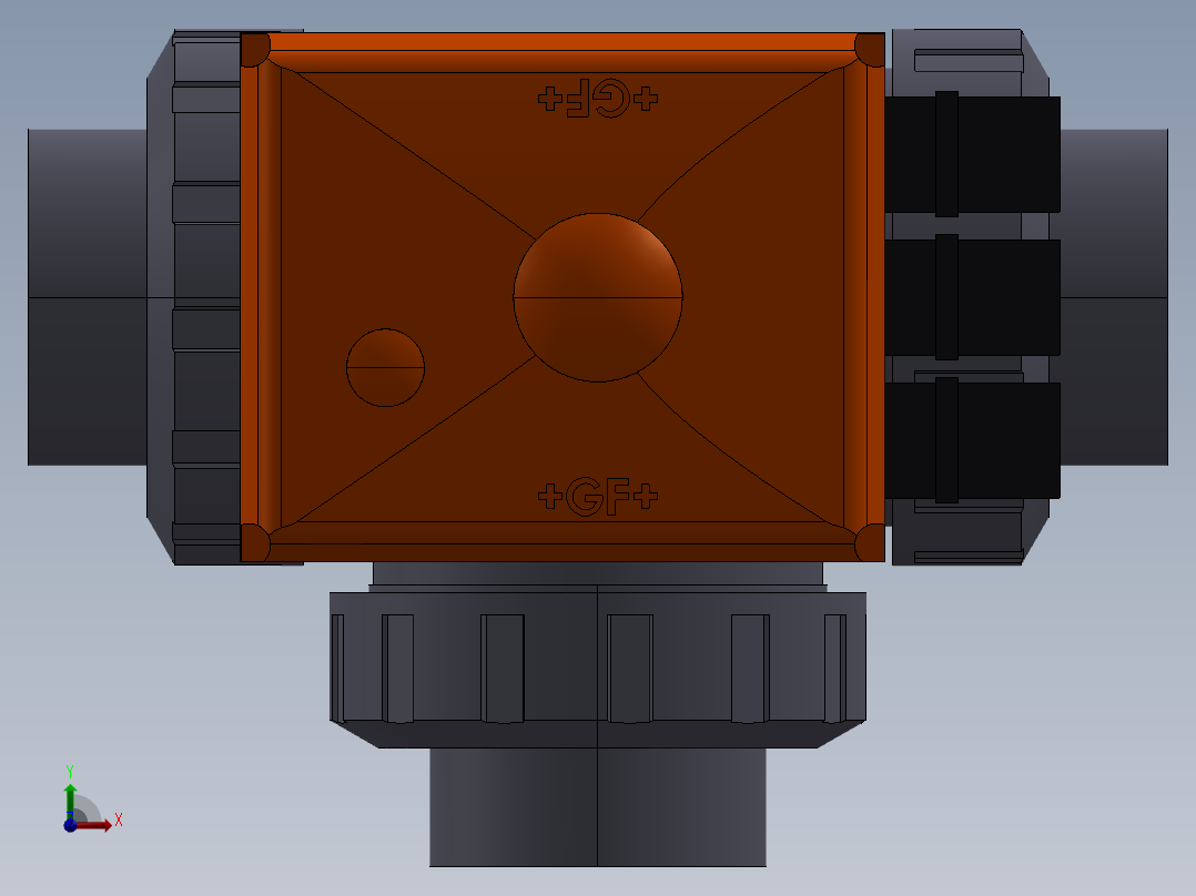 电动三通球阀前视图