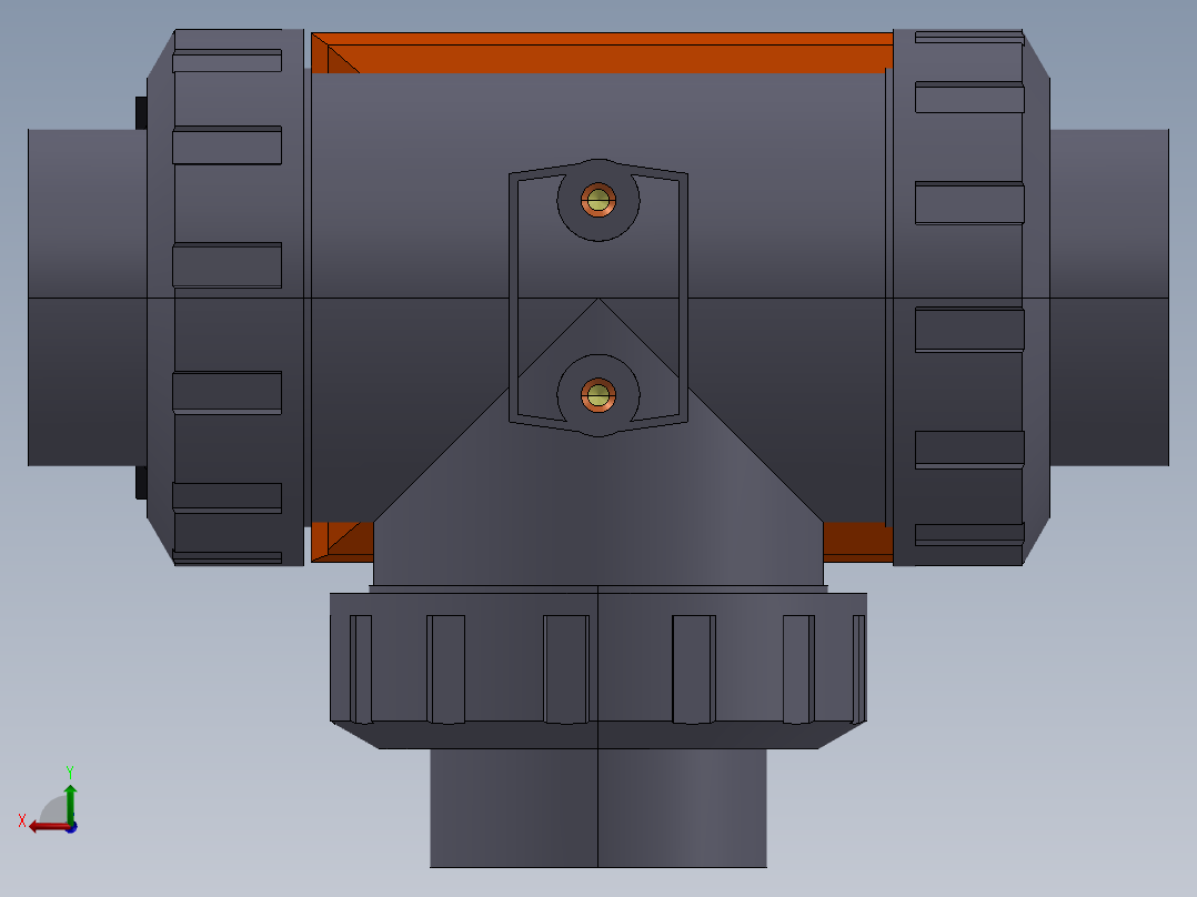 电动三通球阀后视图
